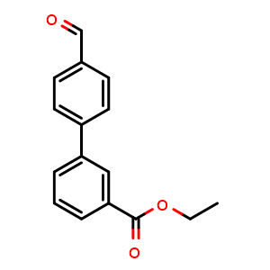 Chemical structure of Ethyl 4'-formyl-biphenyl-3-carboxylate , CAS 194367-78-7, AChemBlock P40121