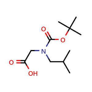 Chemical structure of N-Boc-N-(2-methylpropyl)-glycine , CAS 194206-80-9, AChemBlock P40126