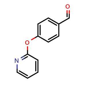 Chemical structure of 4-(2-Pyridinyloxy)-benzaldehyde , CAS 194017-69-1, AChemBlock P40128