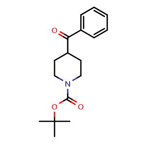 Chemical structure of 1-Boc-4-benzoylpiperidine , CAS 193217-39-9, AChemBlock P40150