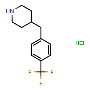 Chemical structure of 4-(4-Trifluoromethylbenzyl)piperidine hydrochloride , CAS 193357-81-2, AChemBlock P40154