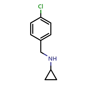 Chemical structure of N-Cyclopropyl-4-chloro-benzylamine , CAS 19271-24-0, AChemBlock P40162