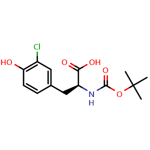 Chemical structure of 3-Chloro-N-Boc-L-tyrosine , CAS 192315-36-9, AChemBlock P40167