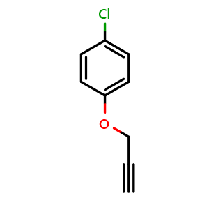 Chemical structure of 1-Chloro-4-(2-propyn-1-yloxy)-benzene , CAS 19130-39-3, AChemBlock P40177