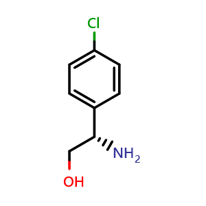 Chemical structure of (S)-b-Amino-4-chloro-benzeneethanol , CAS 191109-51-0, AChemBlock P40187