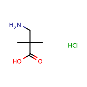 Chemical structure of 3-Amino-2,2-dimethyl-propanoic acid hydrochloride , CAS 2843-19-8, AChemBlock P40193