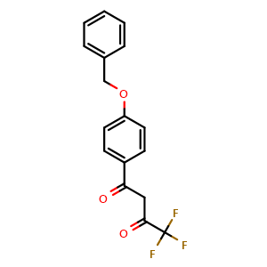 Chemical structure of 1-(4-Benzyloxyphenyl)-4,4,4-trifluorobutane-1,3-dione , CAS 190020-14-5, AChemBlock P40200