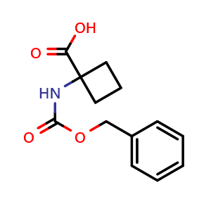 Chemical structure of Cbz-1-amino-1-cyclobutanecarboxylic acid , CAS 190004-53-6, AChemBlock P40201