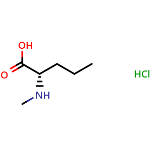 Chemical structure of N-Methyl-L-norvaline hydrochloride , CAS 1899809-55-2, AChemBlock P40204