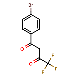 Chemical structure of 1-(4-Bromophenyl)-4,4,4-trifluoro-1,3-butanedione , CAS 18931-61-8, AChemBlock P40214
