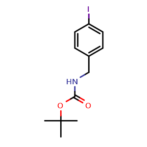 Chemical structure of tert-Butyl 4-iodobenzylcarbamate , CAS 189132-01-2, AChemBlock P40219