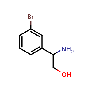 Chemical structure of b-Amino-3-bromobenzeneethanol , CAS 188586-75-6, AChemBlock P40234