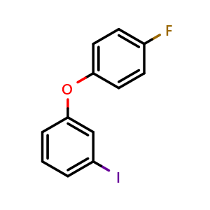 Chemical structure of 3-(4-Fluorophenoxy)iodobenzene , CAS 188534-09-0, AChemBlock P40235