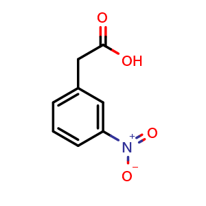 Chemical structure of 3-Nitrophenylacetic acid , CAS 1877-73-2, AChemBlock P40246