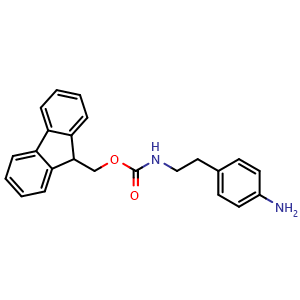 Chemical structure of N-Fmoc-2-(4-aminophenyl)ethylamine , CAS 187283-22-3, AChemBlock P40253