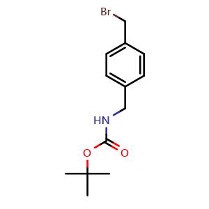 Chemical structure of 4-(Boc-aminomethyl)benzylbromide , CAS 187283-17-6, AChemBlock P40254