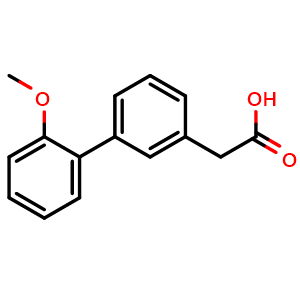 Chemical structure of 2'-Methoxy-biphenyl-3-acetic acid , CAS 187269-42-7, AChemBlock P40255