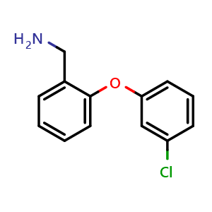 Chemical structure of 2-(3-Chlorophenoxy)-benzylamine , CAS 186700-05-0, AChemBlock P40259