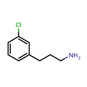 Chemical structure of 3-Chloro-benzenepropanamine , CAS 18655-49-7, AChemBlock P40264
