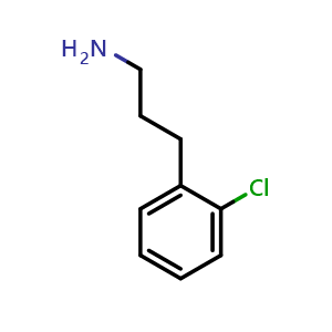 Chemical structure of 2-Chloro-benzenepropanamine , CAS 18655-48-6, AChemBlock P40265