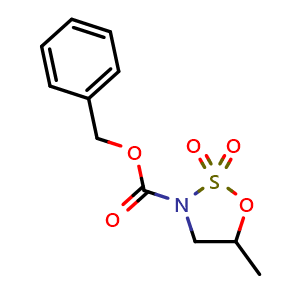 Chemical structure of 3-Cbz-5-methyl-1,2,3-oxathiazolidine 2,2-dioxide , CAS 1850305-43-9, AChemBlock P40304