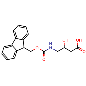 Chemical structure of 4-(Fmoc-amino)-3-hydroxybutanoic acid , CAS 184763-08-4, AChemBlock P40312