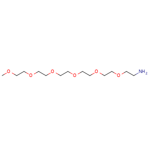 Chemical structure of mPEG6-NH2 , CAS 184357-46-8, AChemBlock P40315