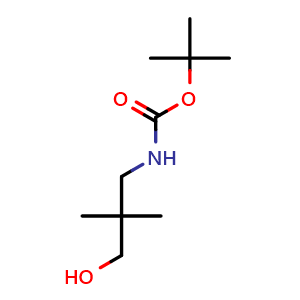 Chemical structure of 3-(Boc-amino)-2,2-dimethylpropanol , CAS 184357-44-6, AChemBlock P40316