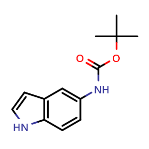Chemical structure of 5-Boc-amino-1H-indole , CAS 184031-16-1, AChemBlock P40321