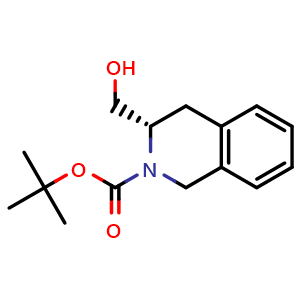 Chemical structure of (S)-2-Boc-1,3,4-trihydro-3-isoquinolinemethanol , CAS 183958-71-6, AChemBlock P40322