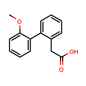 Chemical structure of 2'-Methoxy-biphenyl-2-acetic acid , CAS 182355-39-1, AChemBlock P40343