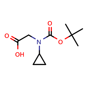 Chemical structure of N-Boc-N-cyclopropylglycine , CAS 182291-93-6, AChemBlock P40345