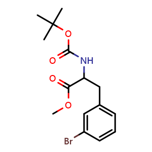 Chemical structure of 3-Bromo-N-Boc-DL-phenylalanine methyl ester , CAS 1822475-70-6, AChemBlock P40348