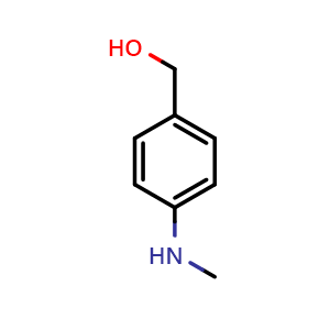Chemical structure of 4-(Methylamino)benzenemethanol , CAS 181819-75-0, AChemBlock P40364