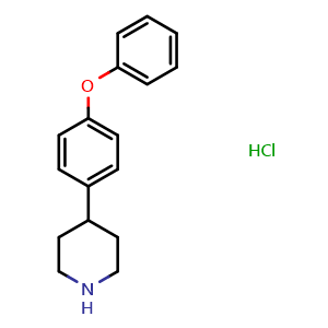Chemical structure of 4-(4-Phenoxyphenyl)piperidine hydrochloride , CAS 181207-55-6, AChemBlock P40371