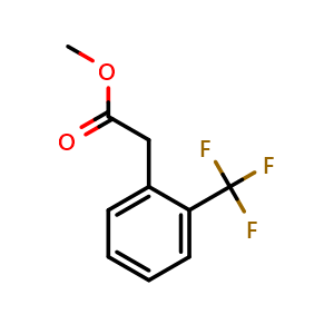Chemical structure of Methyl 2-(2-trifluoromethylphenyl)acetate , CAS 181039-97-4, AChemBlock P40373