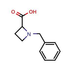 Chemical structure of 1-Benzyl-2-azetidinecarboxylic acid , CAS 18085-40-0, AChemBlock P40380