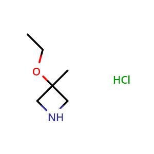Chemical structure of 3-Ethoxy-3-methylazetidine hydrochloride , CAS 1807872-03-2, AChemBlock P40382