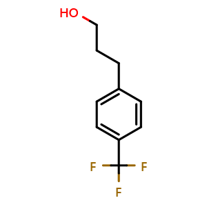 Chemical structure of 3-(4-(Trifluoromethyl)phenyl)propan-1-ol , CAS 180635-74-9, AChemBlock P40389