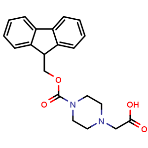 Chemical structure of 4-Fmoc-1-piperazineacetic acid , CAS 180576-05-0, AChemBlock P40390
