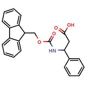 Chemical structure of Fmoc-DL-3-amino-3-phenylpropionic acid , CAS 180181-93-5, AChemBlock P40396