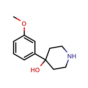 Chemical structure of 4-(3-Methoxyphenyl)-4-piperidinol , CAS 180161-15-3, AChemBlock P40397