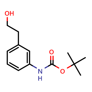 Chemical structure of 3-N-Boc-aminophenethyl alcohol , CAS 180002-10-2, AChemBlock P40402