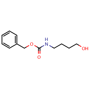 Chemical structure of N-Cbz-4-hydroxybutanamine , CAS 17996-13-3, AChemBlock P40403