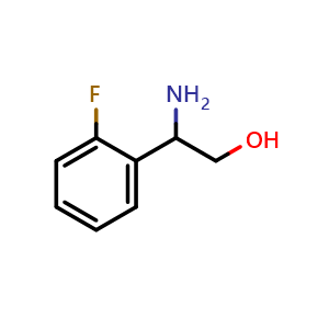 Chemical structure of b-Amino-2-fluorobenzeneethanol , CAS 179811-62-2, AChemBlock P40408