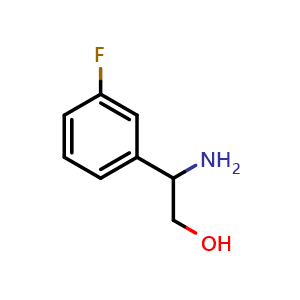 Chemical structure of b-Amino-3-fluorobenzeneethanol , CAS 179811-61-1, AChemBlock P40409