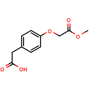 Chemical structure of 4-(2-Methoxy-2-oxoethoxy)-benzeneacetic acid , CAS 179689-40-8, AChemBlock P40412