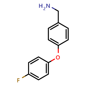 Chemical structure of 4-(4-Fluorophenoxy)benzylamine , CAS 179057-32-0, AChemBlock P40426