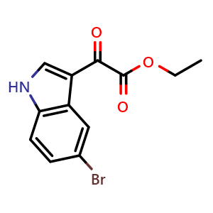 Chemical structure of 5-Bromo-3-indoleglyoxylic acid ethyl ester , CAS 17826-11-8, AChemBlock P40440
