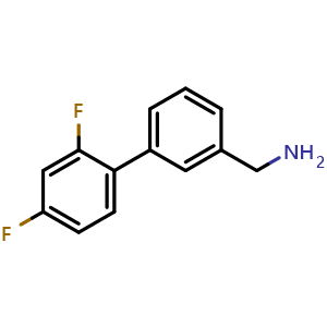 Chemical structure of 2',4'-Difluoro-biphenyl-3-methanamine , CAS 177976-51-1, AChemBlock P40448